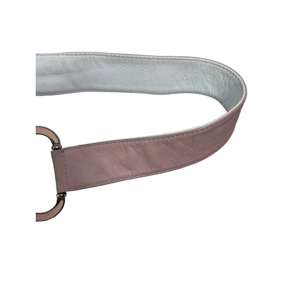 Authentic Dolce & Gabbana Blush Pink Silvertone Leather Belt Italy Size 85/34” - Picture 7 of 12